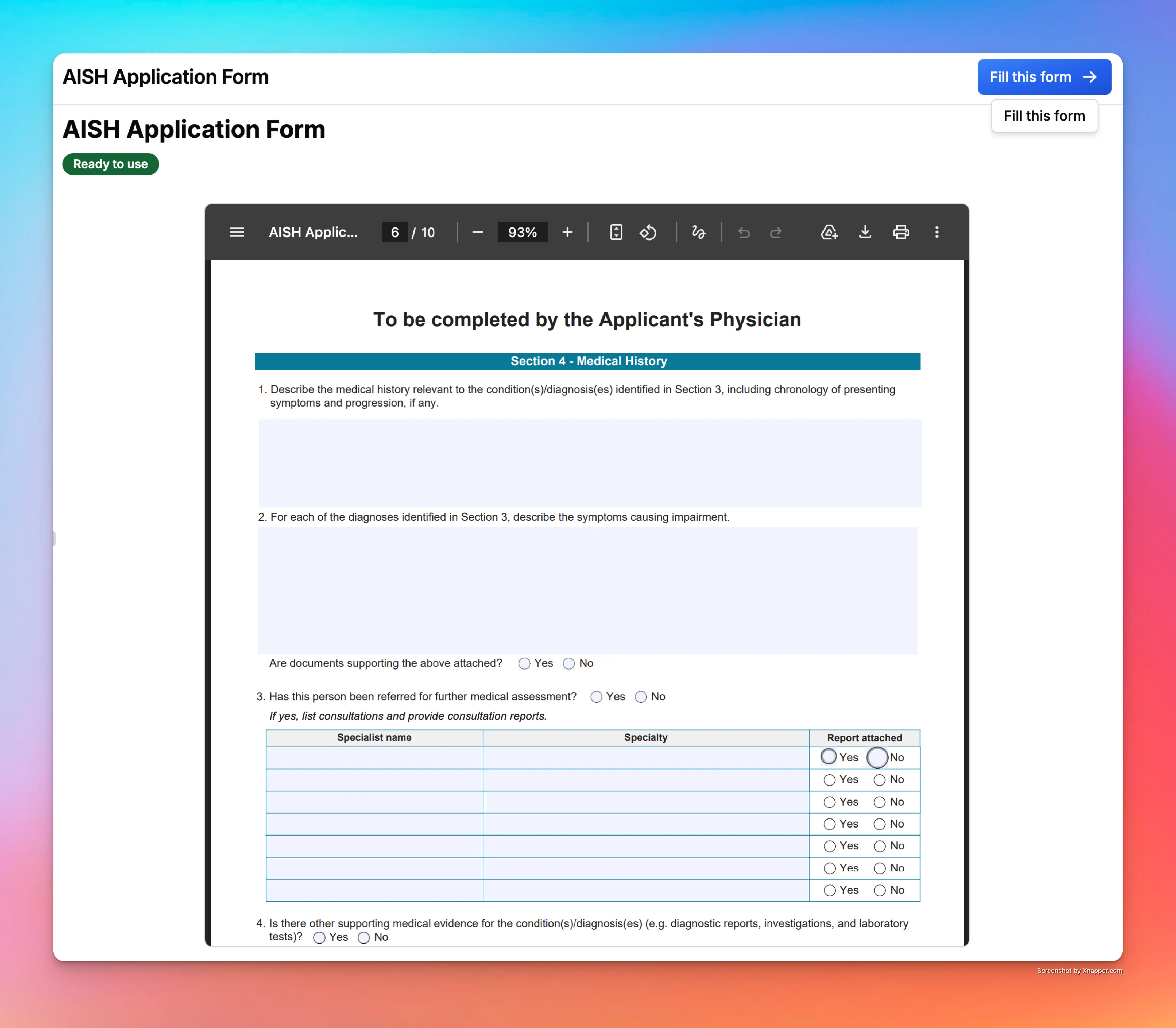 Form Filling - Multi-page