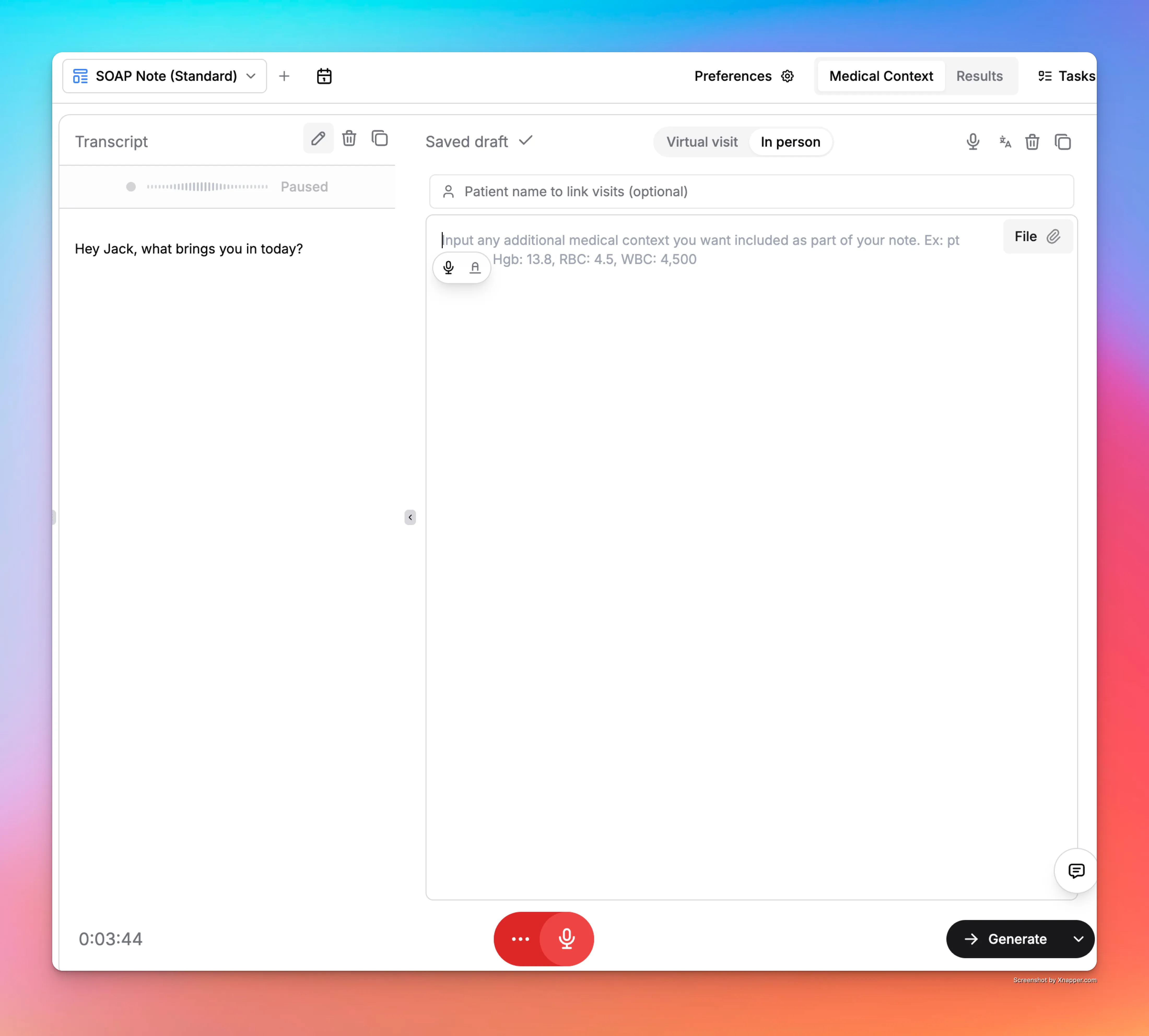 Input Medical Context