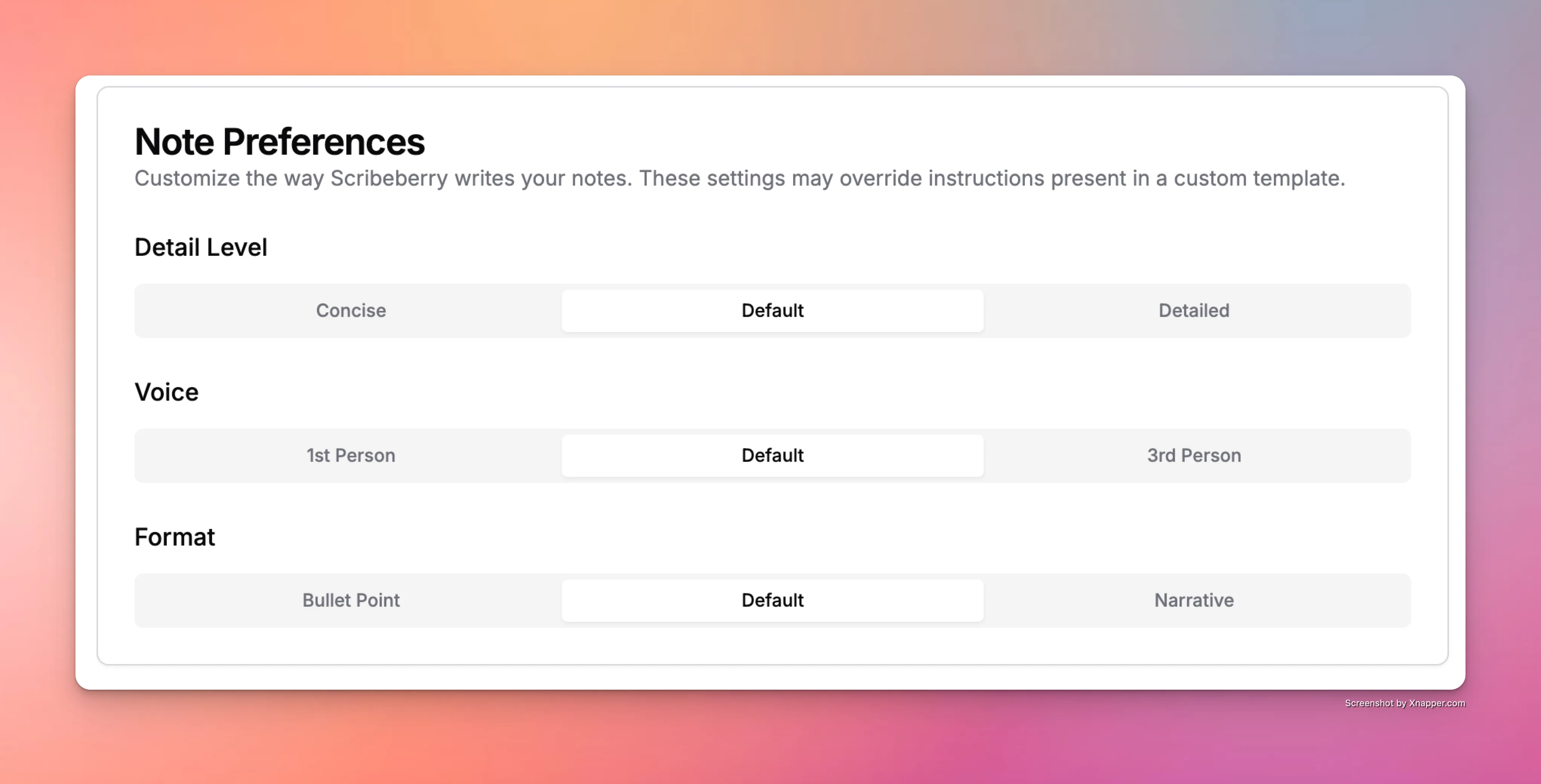Preferences