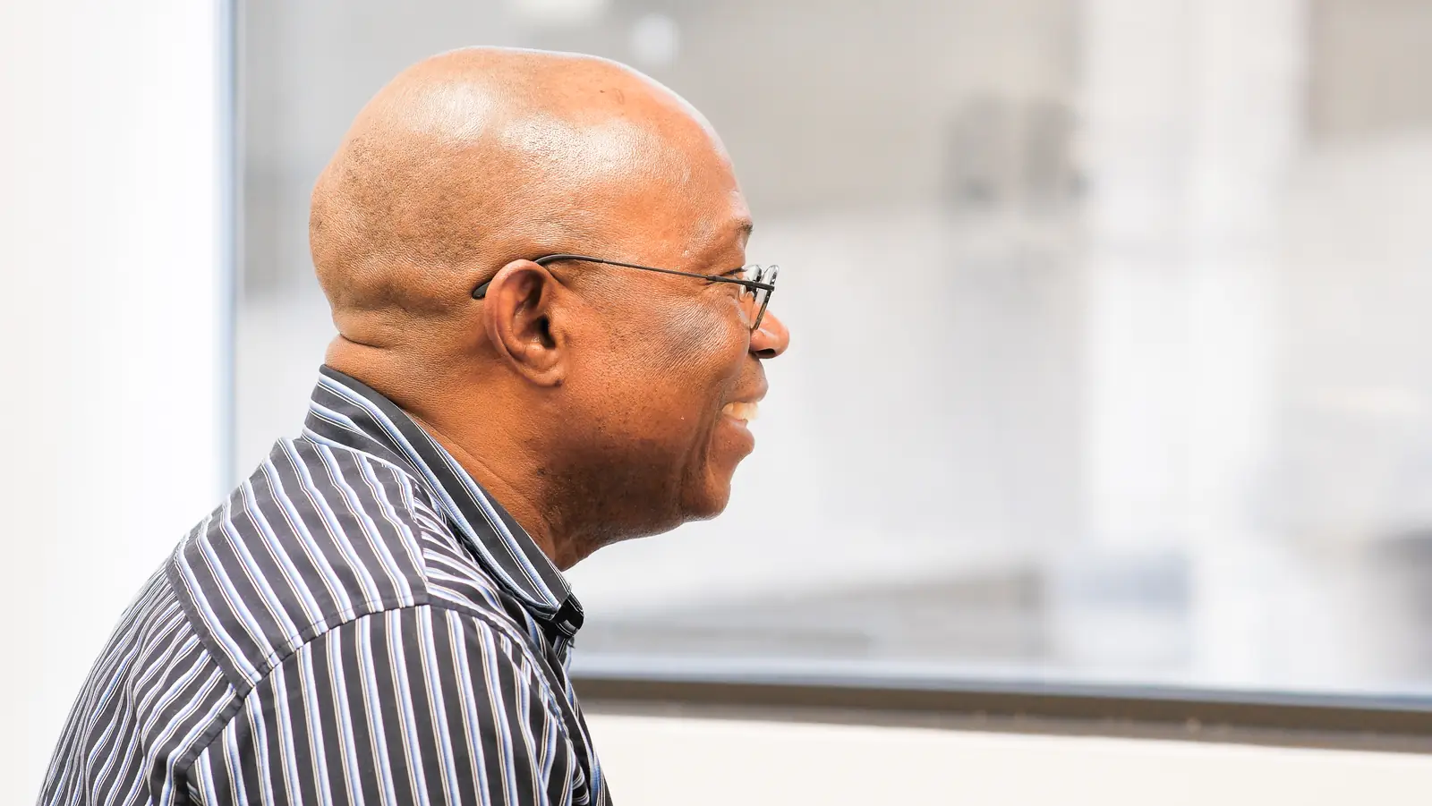 A patient talking with his clinician